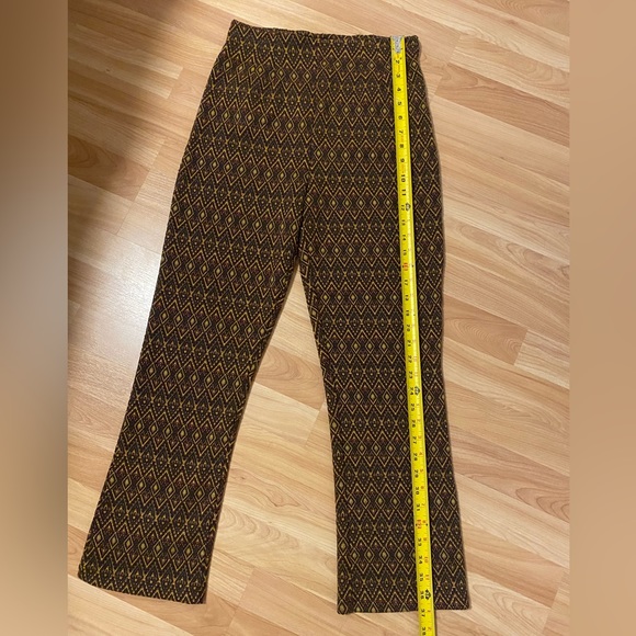 Free People Bohemian Knit Straight Leg Vintage Pattern Pull On Pants - Picture 12 of 16